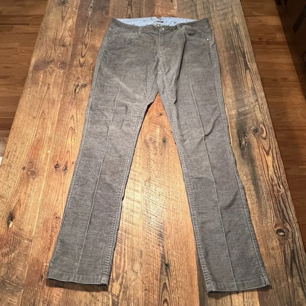 TOAD & CO Corduroy Pants Straight Leg Organic Cotton Gray Casual Women's Size 12